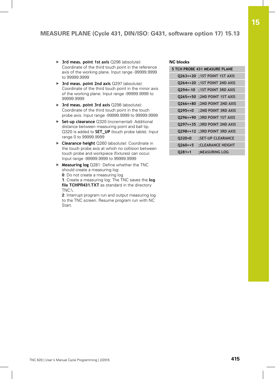 HEIDENHAIN TNC 620 (81760x-02) Cycle programming User Manual | Page 415 / 490