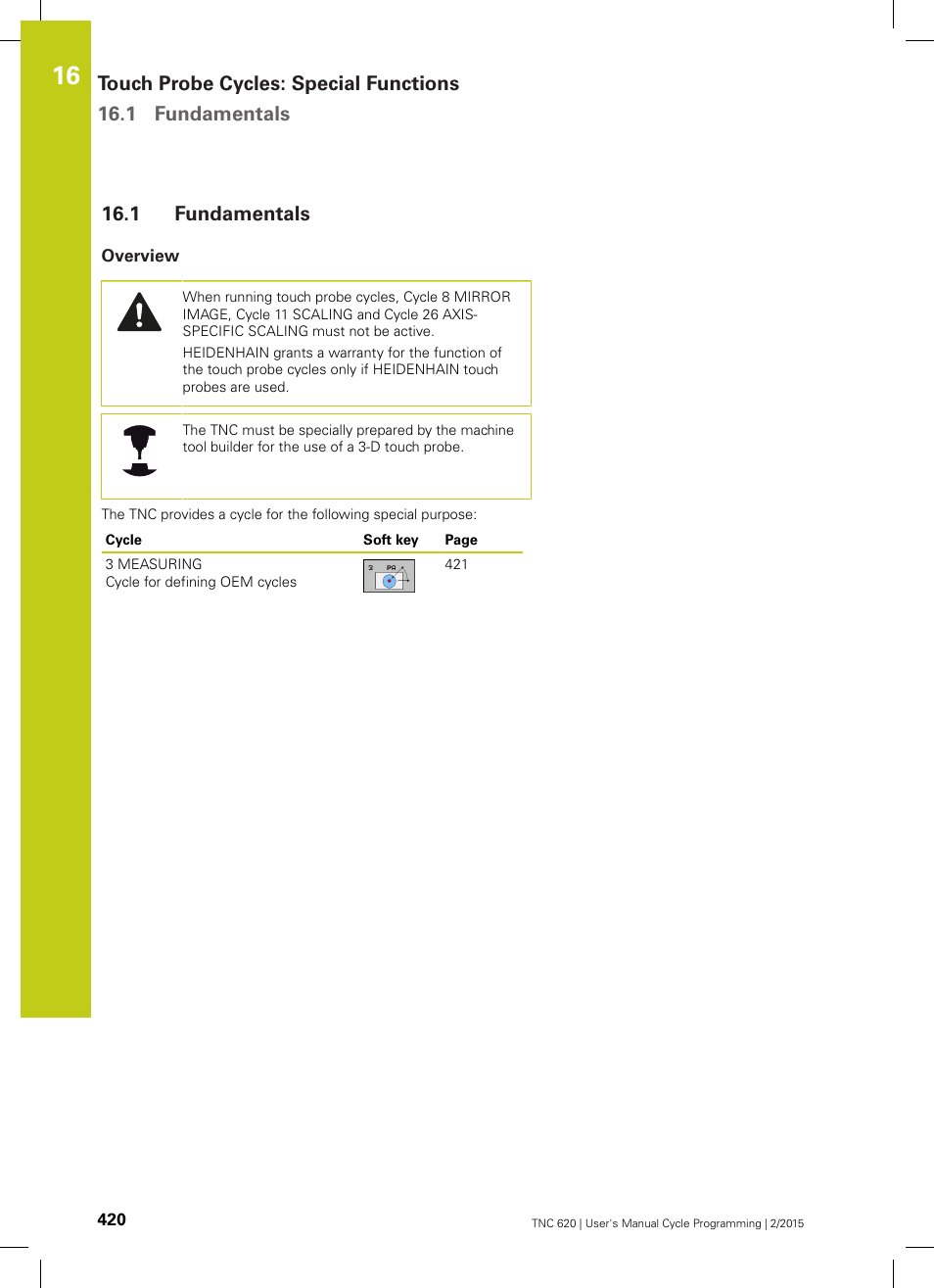 1 fundamentals, Overview, Fundamentals | HEIDENHAIN TNC 620 (81760x-02) Cycle programming User Manual | Page 420 / 490