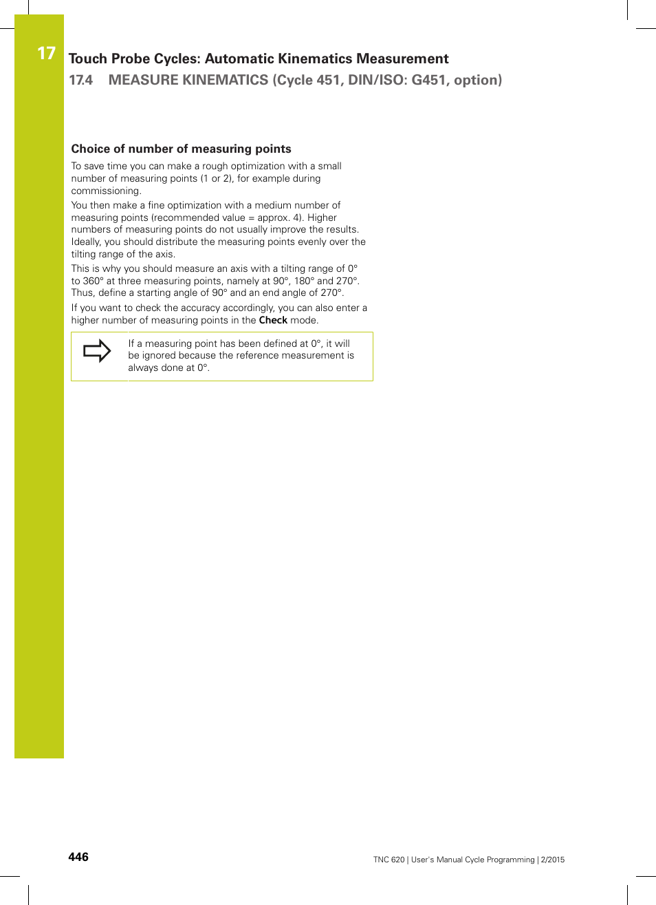 Choice of number of measuring points | HEIDENHAIN TNC 620 (81760x-02) Cycle programming User Manual | Page 446 / 490