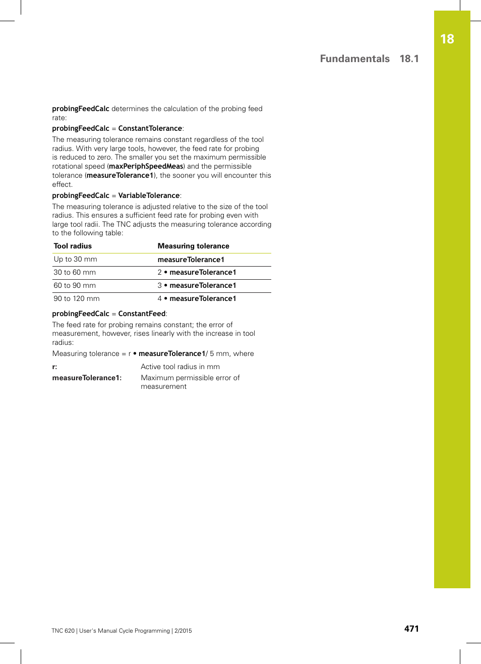 Fundamentals 18.1 | HEIDENHAIN TNC 620 (81760x-02) Cycle programming User Manual | Page 471 / 490