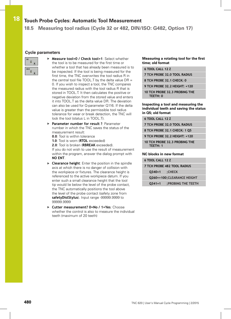 Cycle parameters | HEIDENHAIN TNC 620 (81760x-02) Cycle programming User Manual | Page 480 / 490
