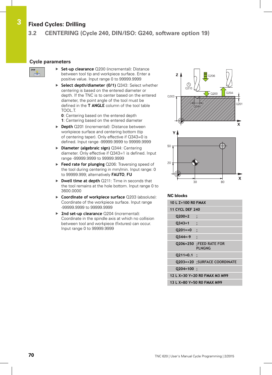 Cycle parameters | HEIDENHAIN TNC 620 (81760x-02) Cycle programming User Manual | Page 70 / 490