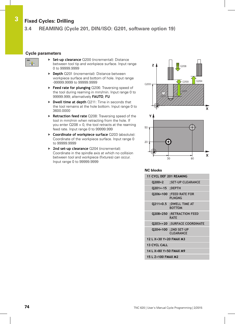 Cycle parameters | HEIDENHAIN TNC 620 (81760x-02) Cycle programming User Manual | Page 74 / 490