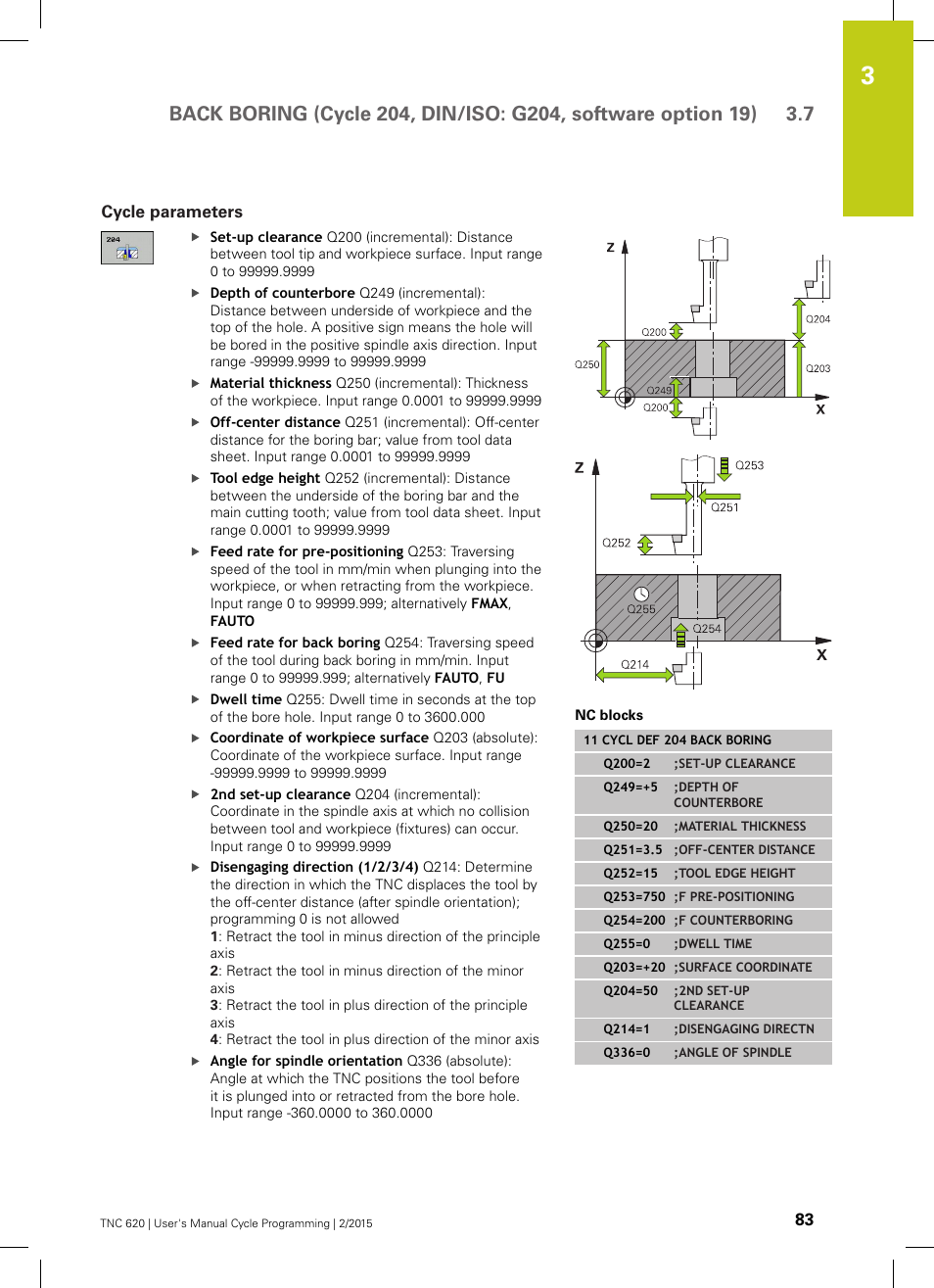 Cycle parameters | HEIDENHAIN TNC 620 (81760x-02) Cycle programming User Manual | Page 83 / 490