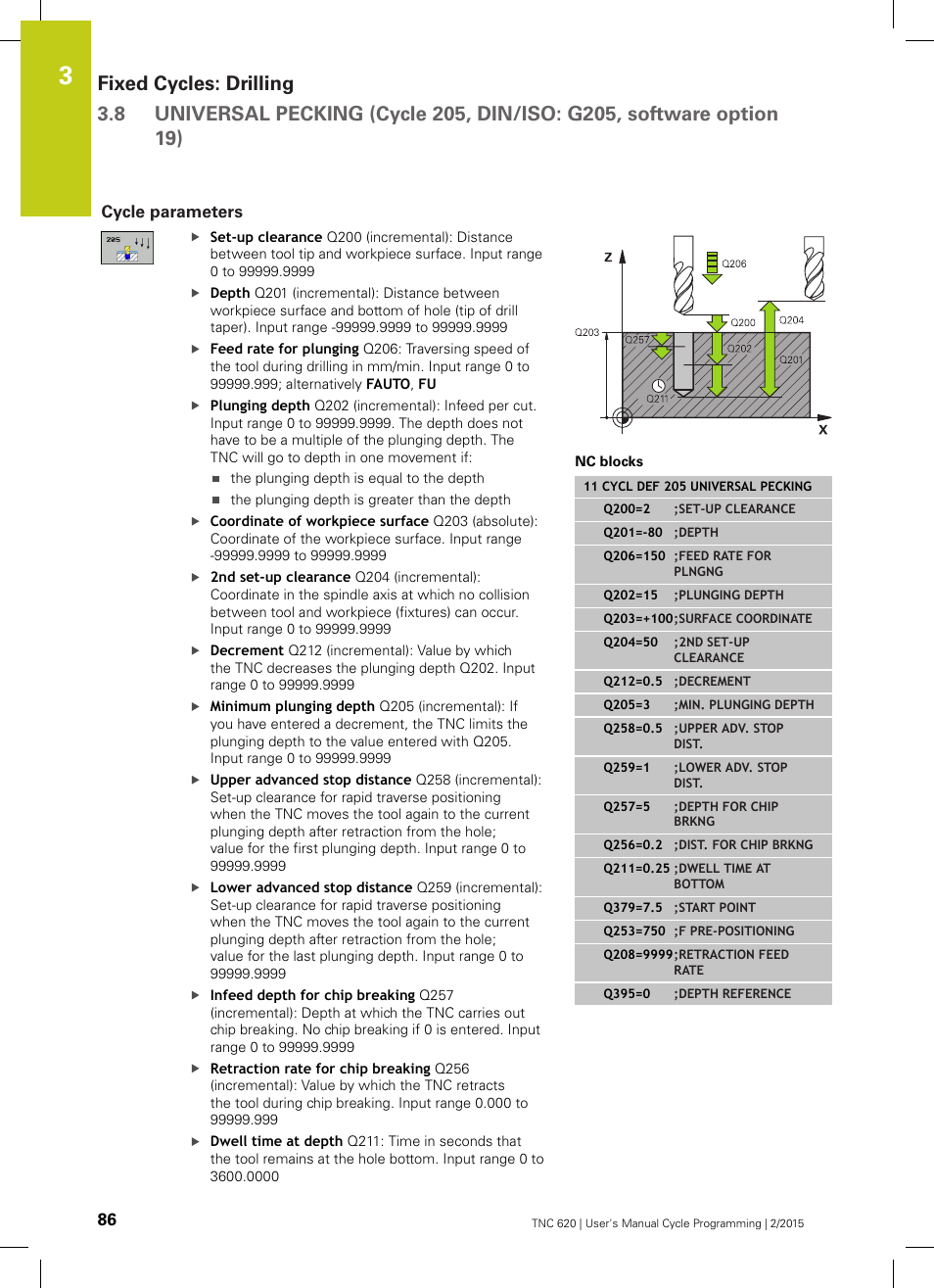 Cycle parameters | HEIDENHAIN TNC 620 (81760x-02) Cycle programming User Manual | Page 86 / 490