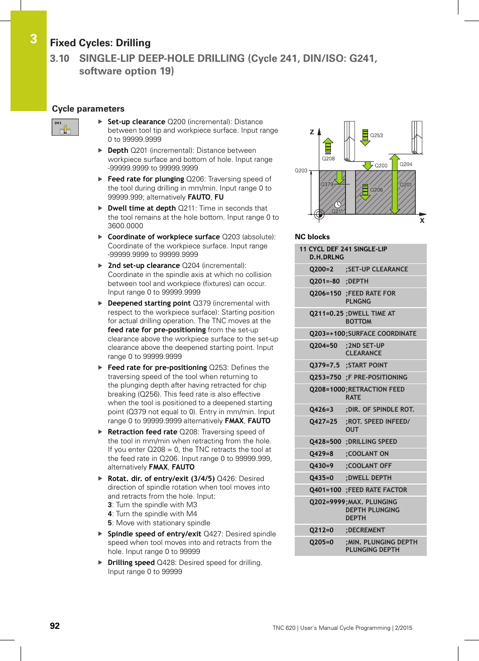 Cycle parameters | HEIDENHAIN TNC 620 (81760x-02) Cycle programming User Manual | Page 92 / 490