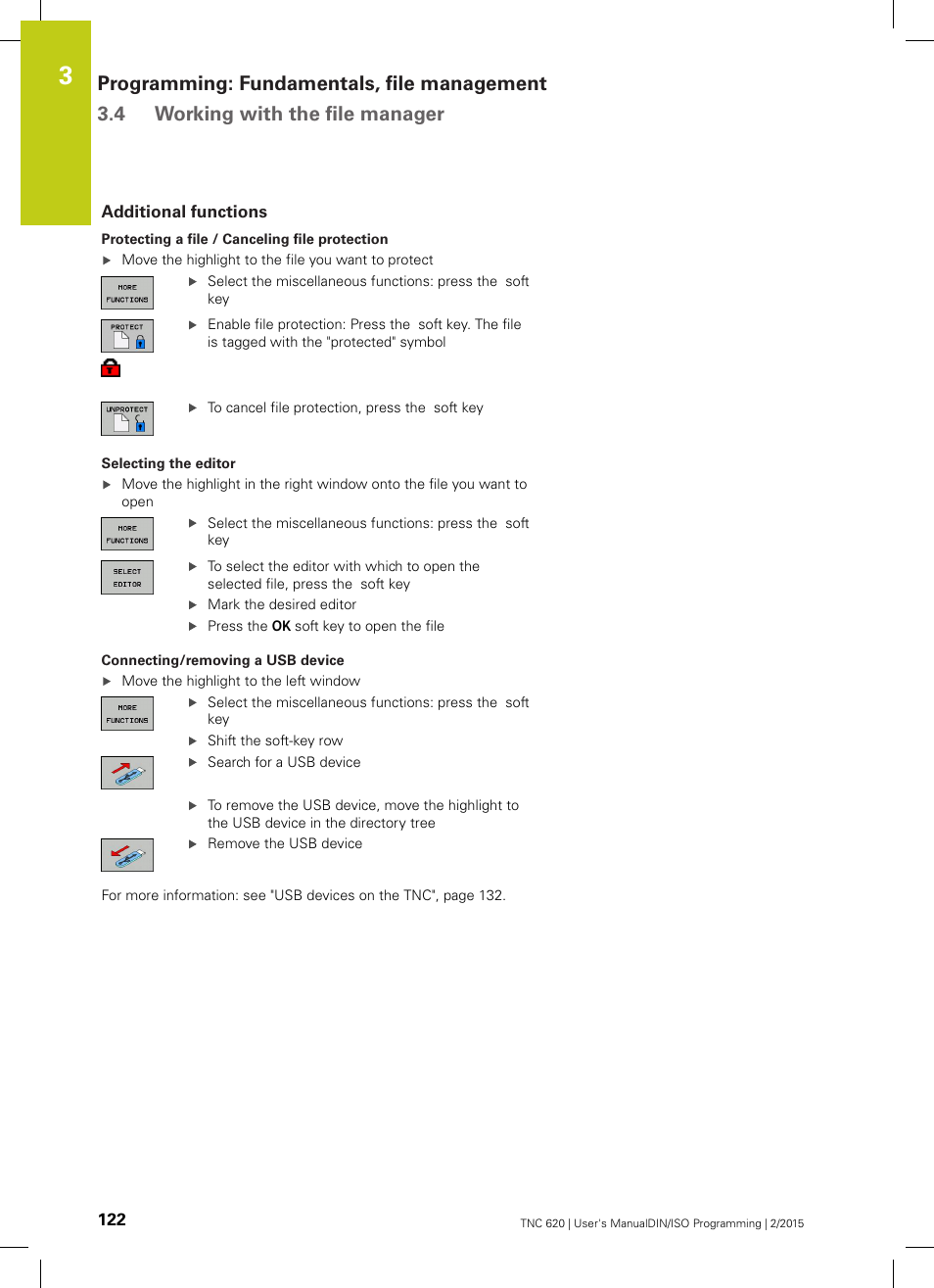 Additional functions | HEIDENHAIN TNC 620 (81760x-02) ISO programming User Manual | Page 122 / 629