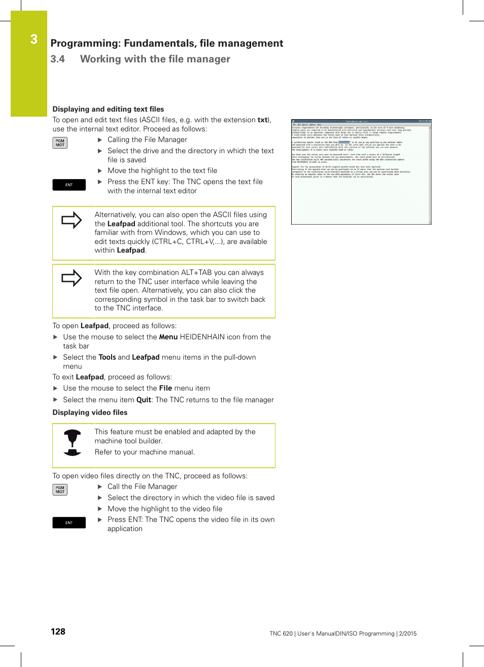 HEIDENHAIN TNC 620 (81760x-02) ISO programming User Manual | Page 128 / 629
