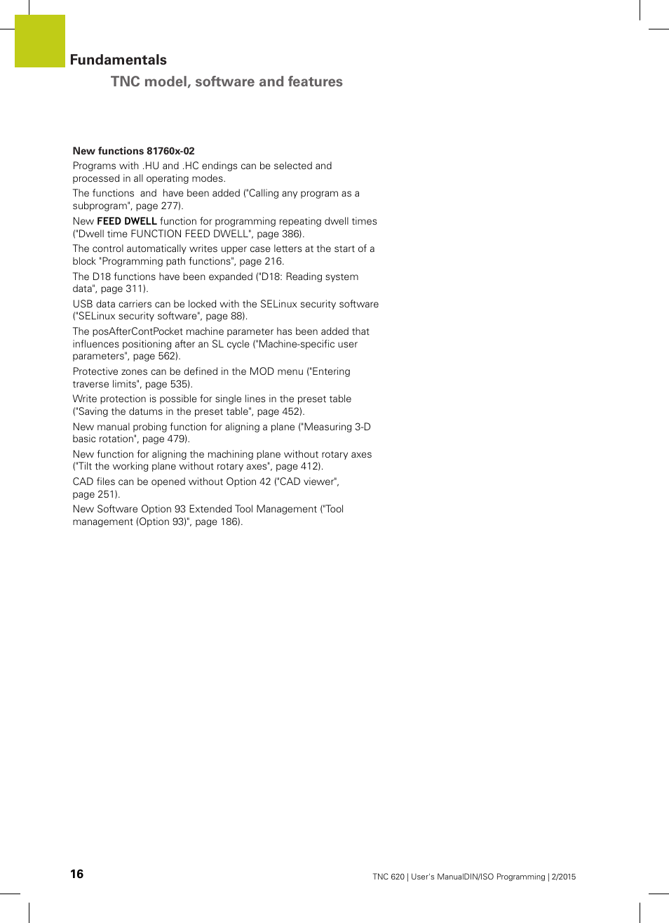 Fundamentals tnc model, software and features | HEIDENHAIN TNC 620 (81760x-02) ISO programming User Manual | Page 16 / 629