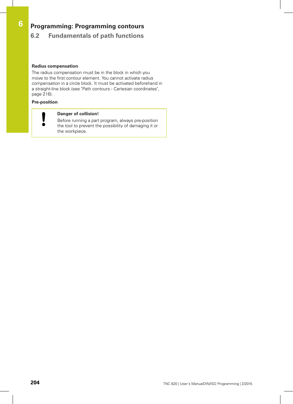 HEIDENHAIN TNC 620 (81760x-02) ISO programming User Manual | Page 204 / 629