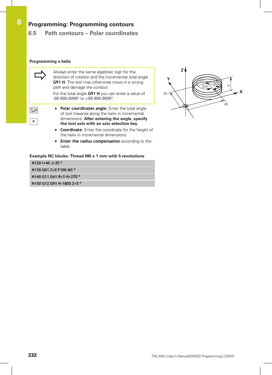 HEIDENHAIN TNC 620 (81760x-02) ISO programming User Manual | Page 232 / 629