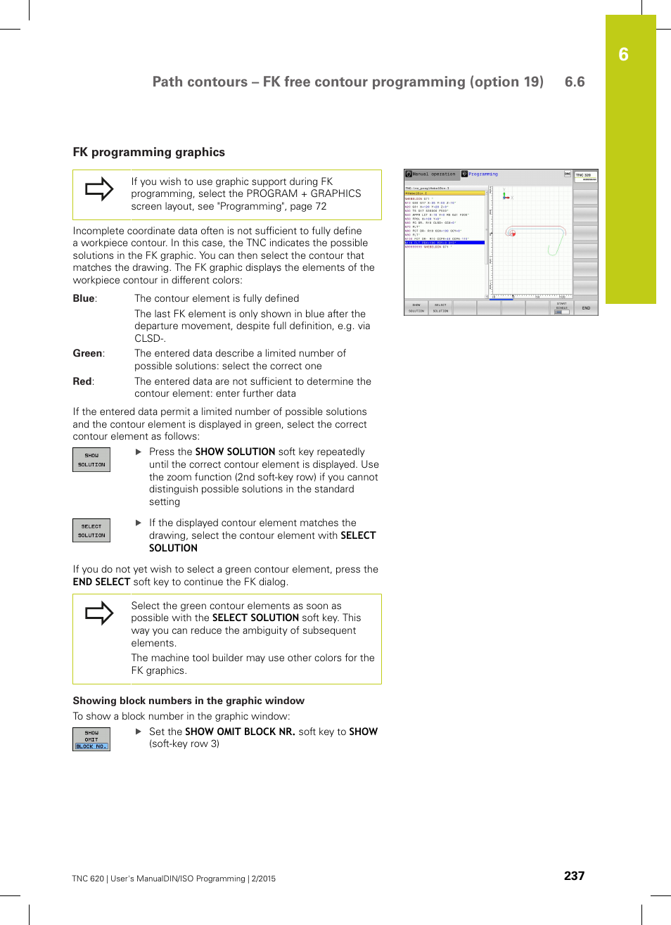 Fk programming graphics | HEIDENHAIN TNC 620 (81760x-02) ISO programming User Manual | Page 237 / 629