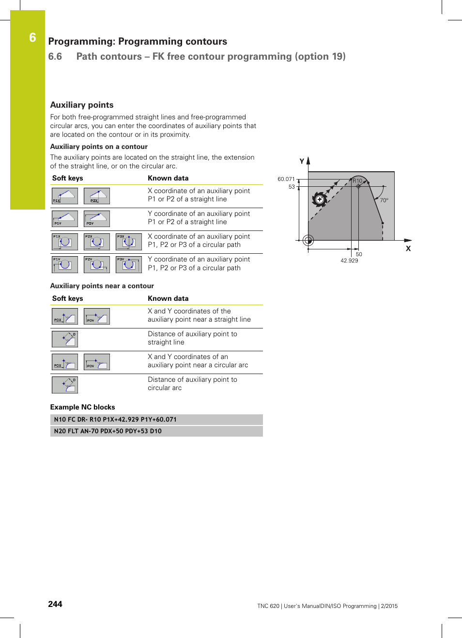 Auxiliary points | HEIDENHAIN TNC 620 (81760x-02) ISO programming User Manual | Page 244 / 629