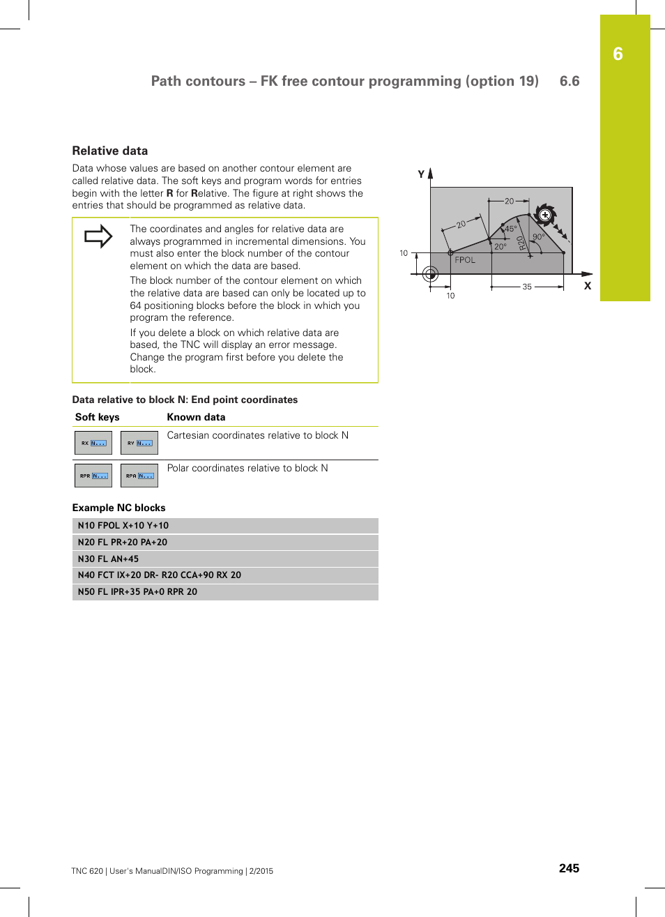 Relative data | HEIDENHAIN TNC 620 (81760x-02) ISO programming User Manual | Page 245 / 629