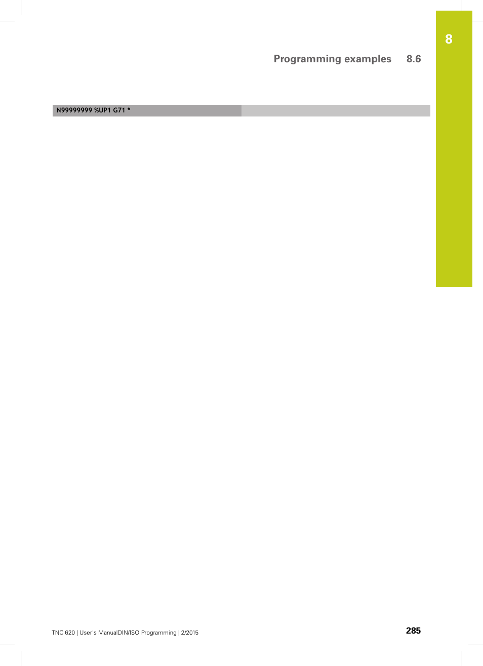 HEIDENHAIN TNC 620 (81760x-02) ISO programming User Manual | Page 285 / 629