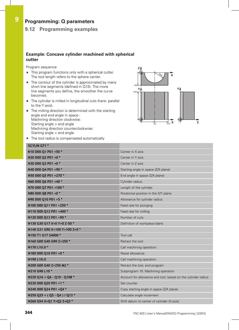 HEIDENHAIN TNC 620 (81760x-02) ISO programming User Manual | Page 344 / 629