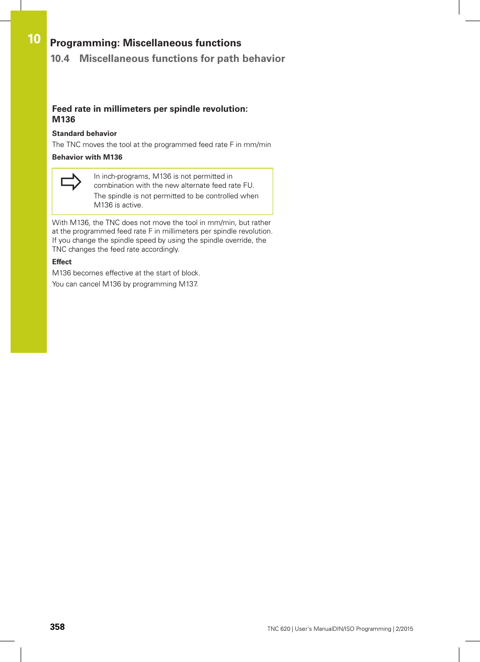 HEIDENHAIN TNC 620 (81760x-02) ISO programming User Manual | Page 358 / 629