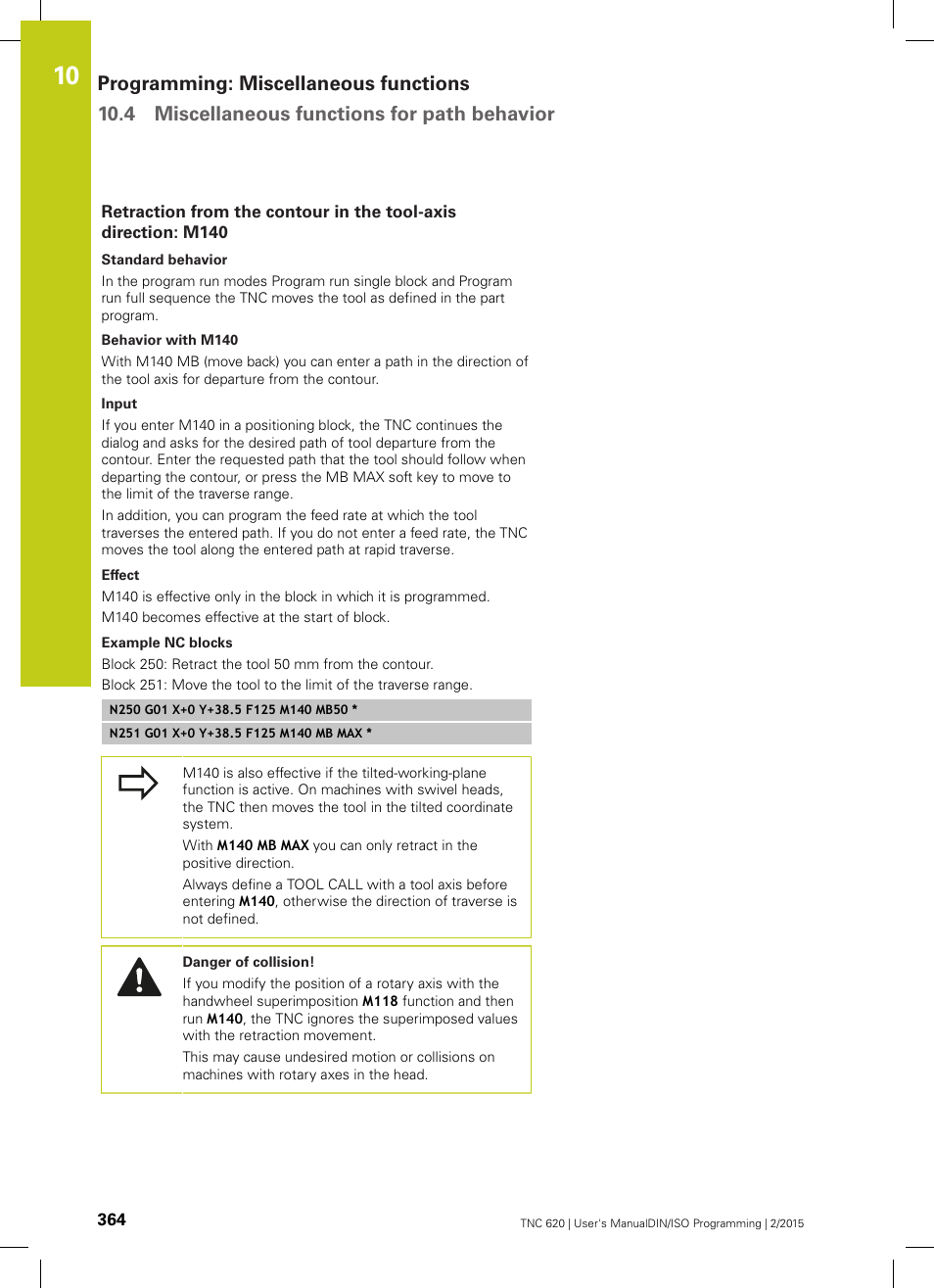 HEIDENHAIN TNC 620 (81760x-02) ISO programming User Manual | Page 364 / 629