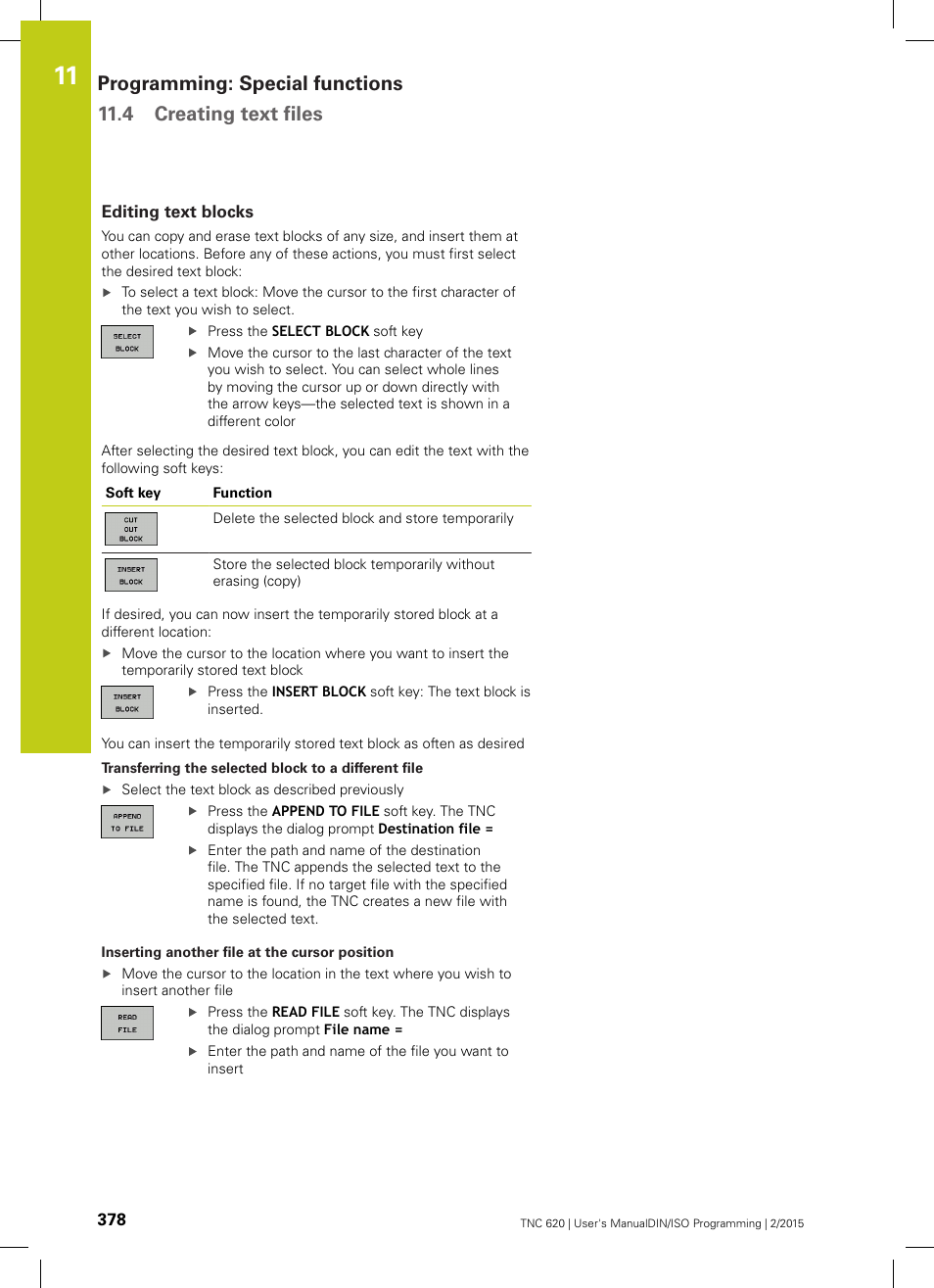 Editing text blocks | HEIDENHAIN TNC 620 (81760x-02) ISO programming User Manual | Page 378 / 629