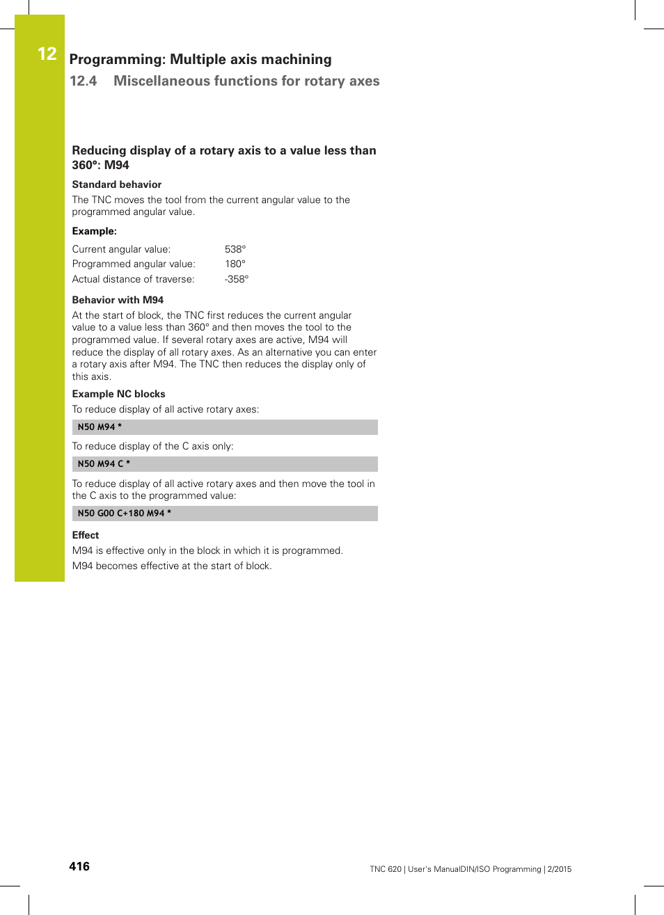 HEIDENHAIN TNC 620 (81760x-02) ISO programming User Manual | Page 416 / 629