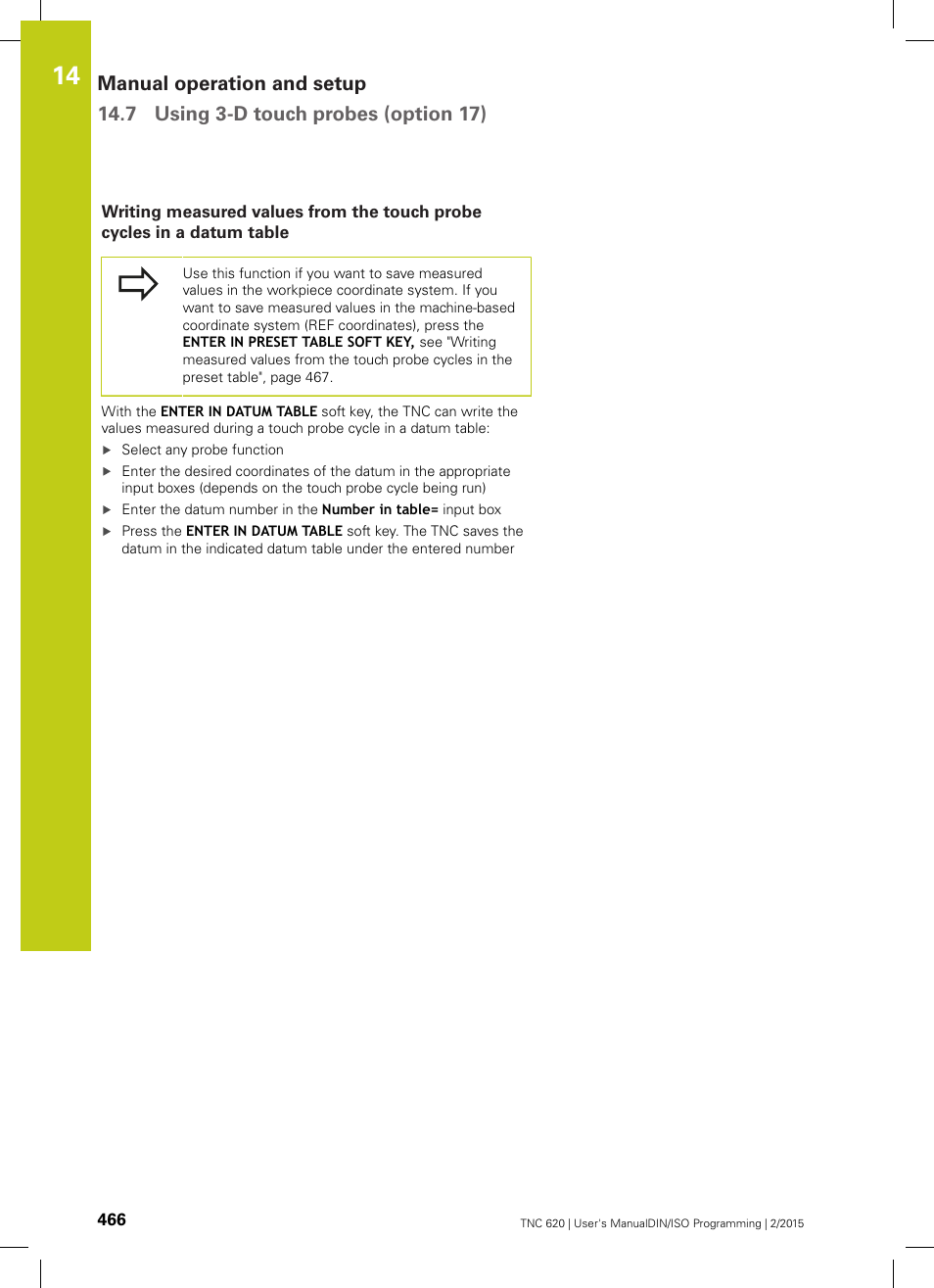 See "writing measured values from the touch | HEIDENHAIN TNC 620 (81760x-02) ISO programming User Manual | Page 466 / 629