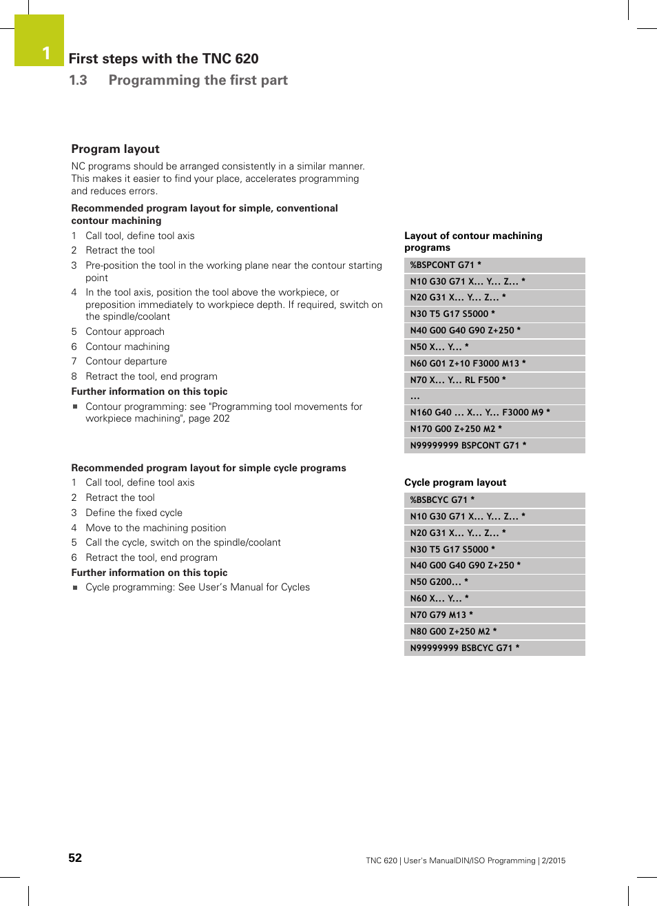 Program layout | HEIDENHAIN TNC 620 (81760x-02) ISO programming User Manual | Page 52 / 629