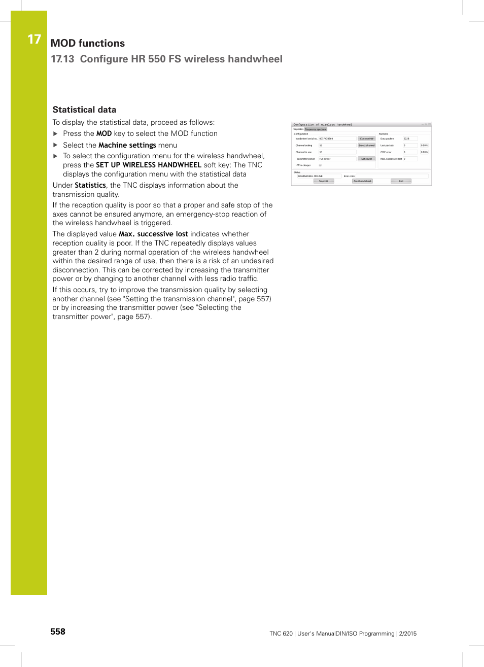 Statistical data | HEIDENHAIN TNC 620 (81760x-02) ISO programming User Manual | Page 558 / 629