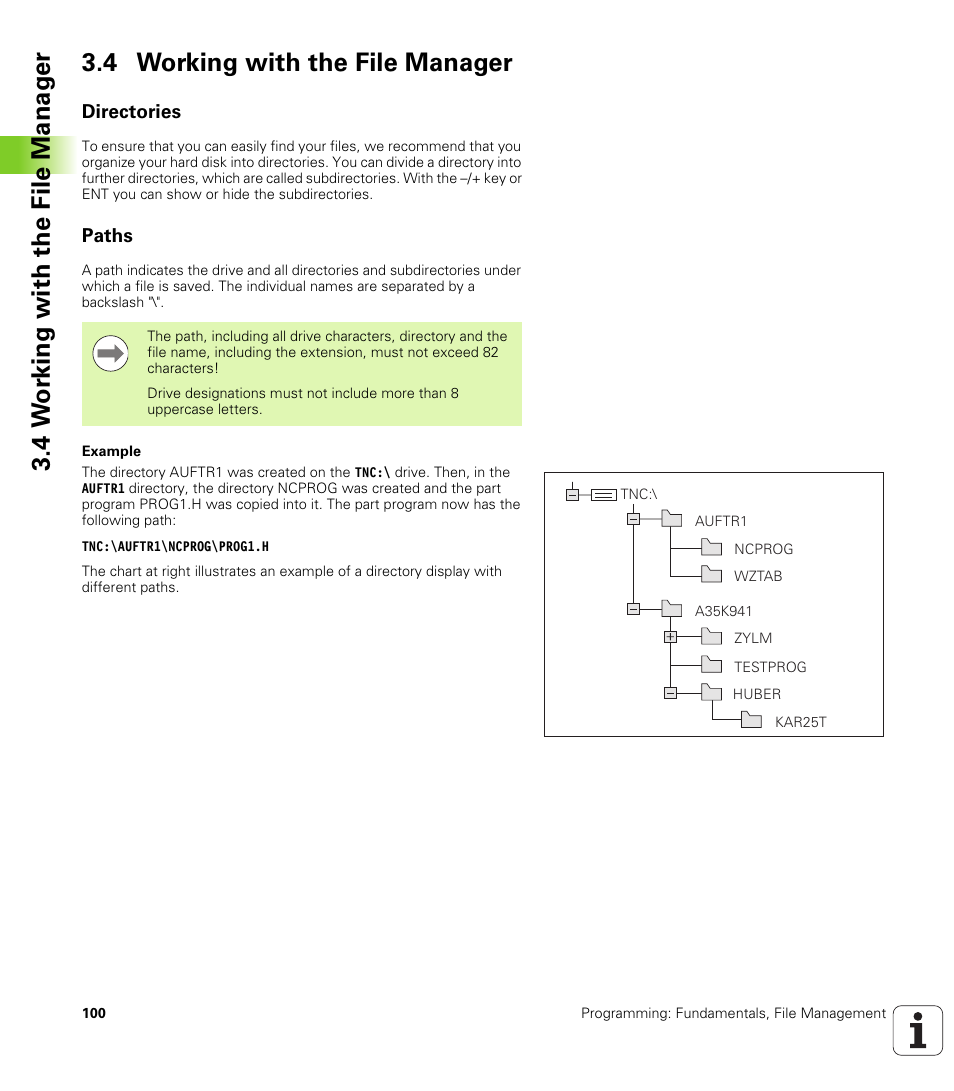 4 working with the file manager, Directories, Paths | HEIDENHAIN TNC 640 (34059x-01) User Manual | Page 100 / 589