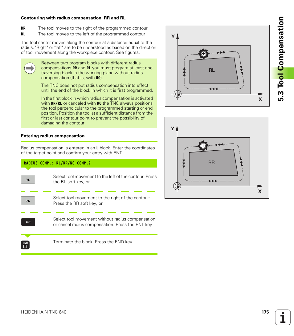 3 t ool compensation | HEIDENHAIN TNC 640 (34059x-01) User Manual | Page 175 / 589