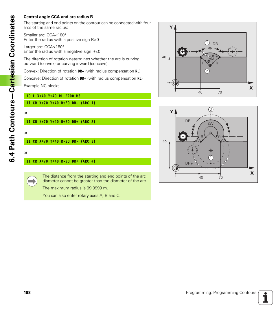 4 p a th cont ours—car te sian coor dinat e s | HEIDENHAIN TNC 640 (34059x-01) User Manual | Page 198 / 589