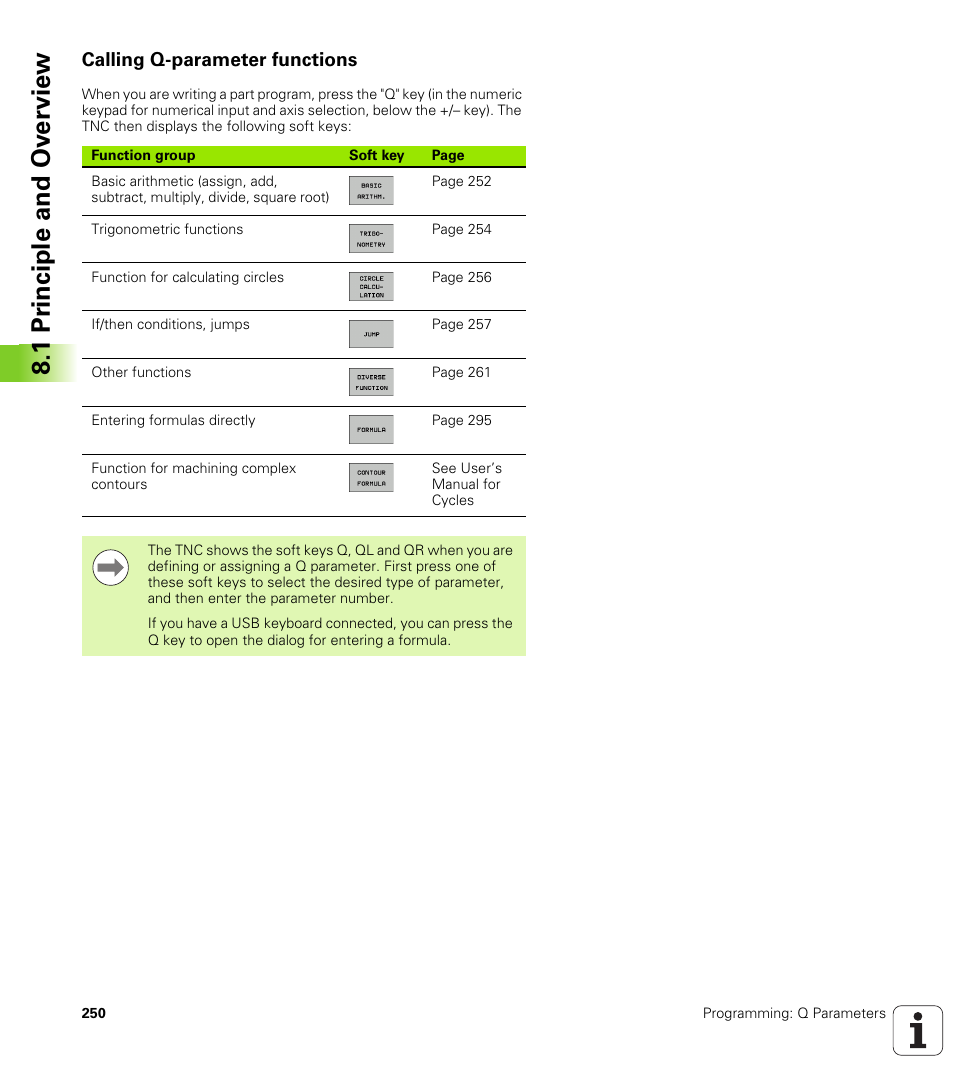 Calling q-parameter functions, 1 pr inciple and ov erview | HEIDENHAIN TNC 640 (34059x-01) User Manual | Page 250 / 589