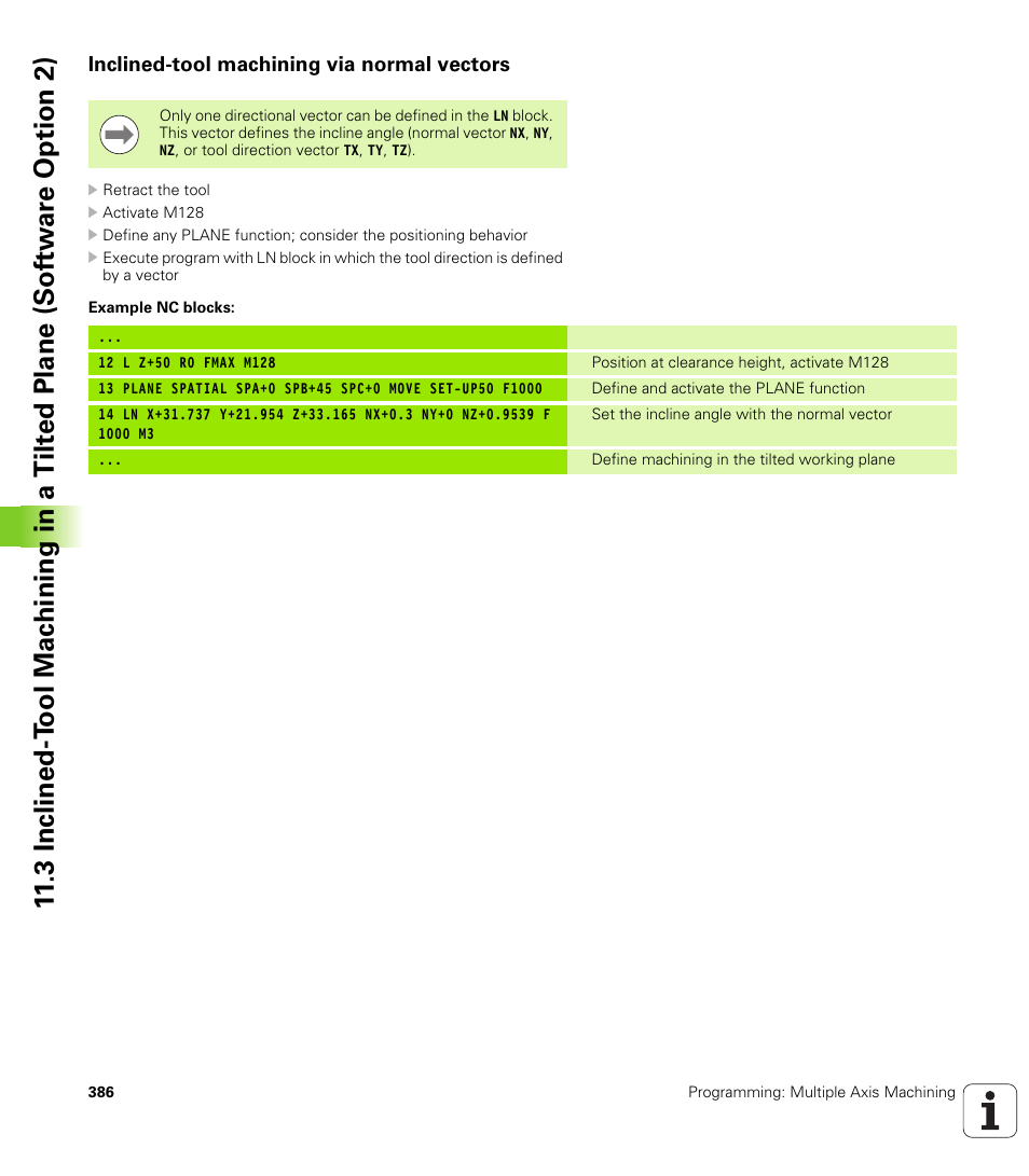 Inclined-tool machining via normal vectors | HEIDENHAIN TNC 640 (34059x-01) User Manual | Page 386 / 589