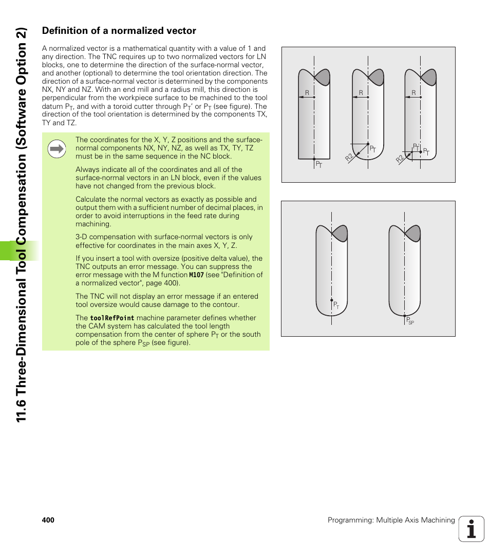 Definition of a normalized vector | HEIDENHAIN TNC 640 (34059x-01) User Manual | Page 400 / 589