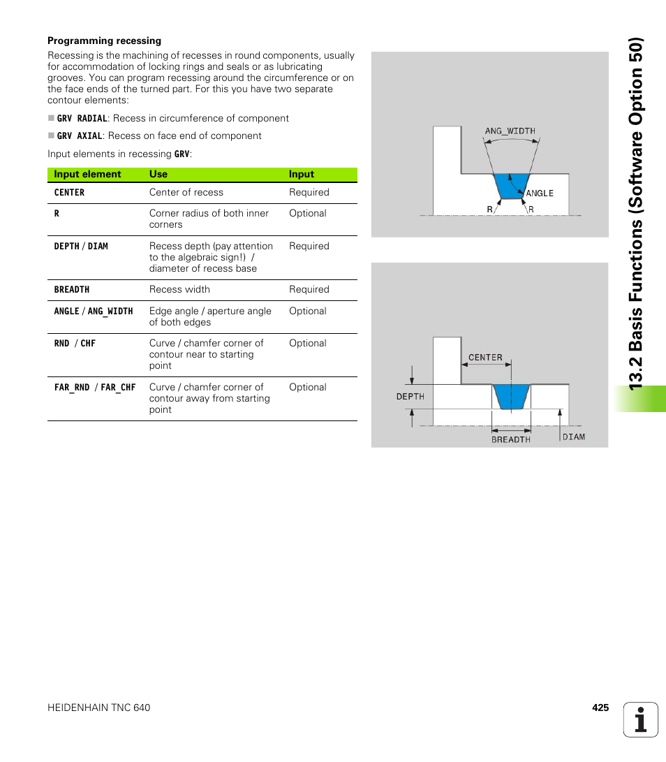 2 basis f unctions (sof tw ar e option 50) | HEIDENHAIN TNC 640 (34059x-01) User Manual | Page 425 / 589