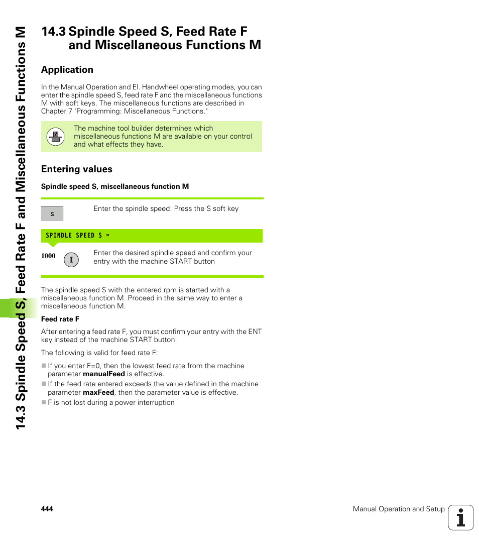 Application, Entering values | HEIDENHAIN TNC 640 (34059x-01) User Manual | Page 444 / 589