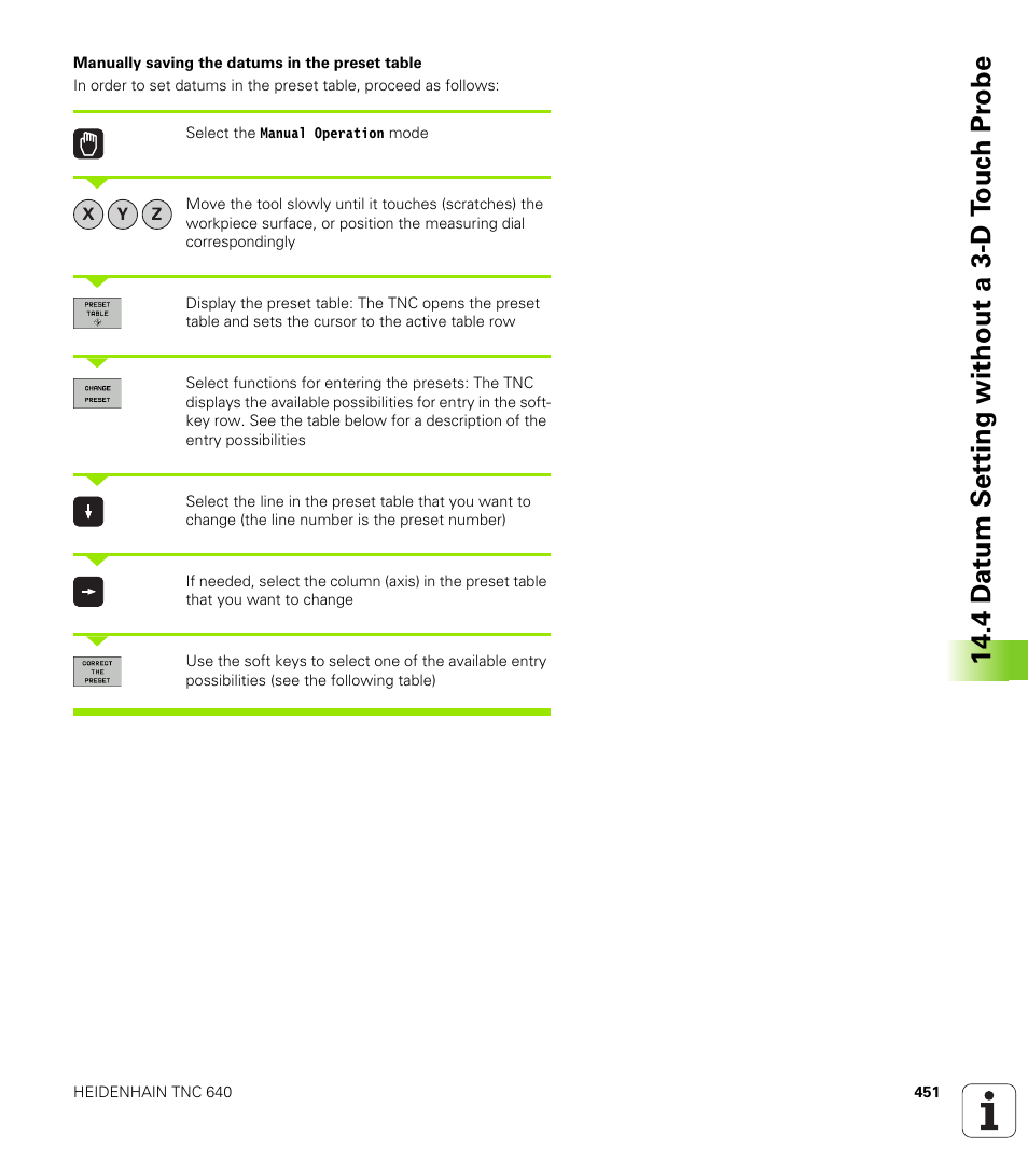 4 d a tu m set ting without a 3-d t ouc h pr obe | HEIDENHAIN TNC 640 (34059x-01) User Manual | Page 451 / 589