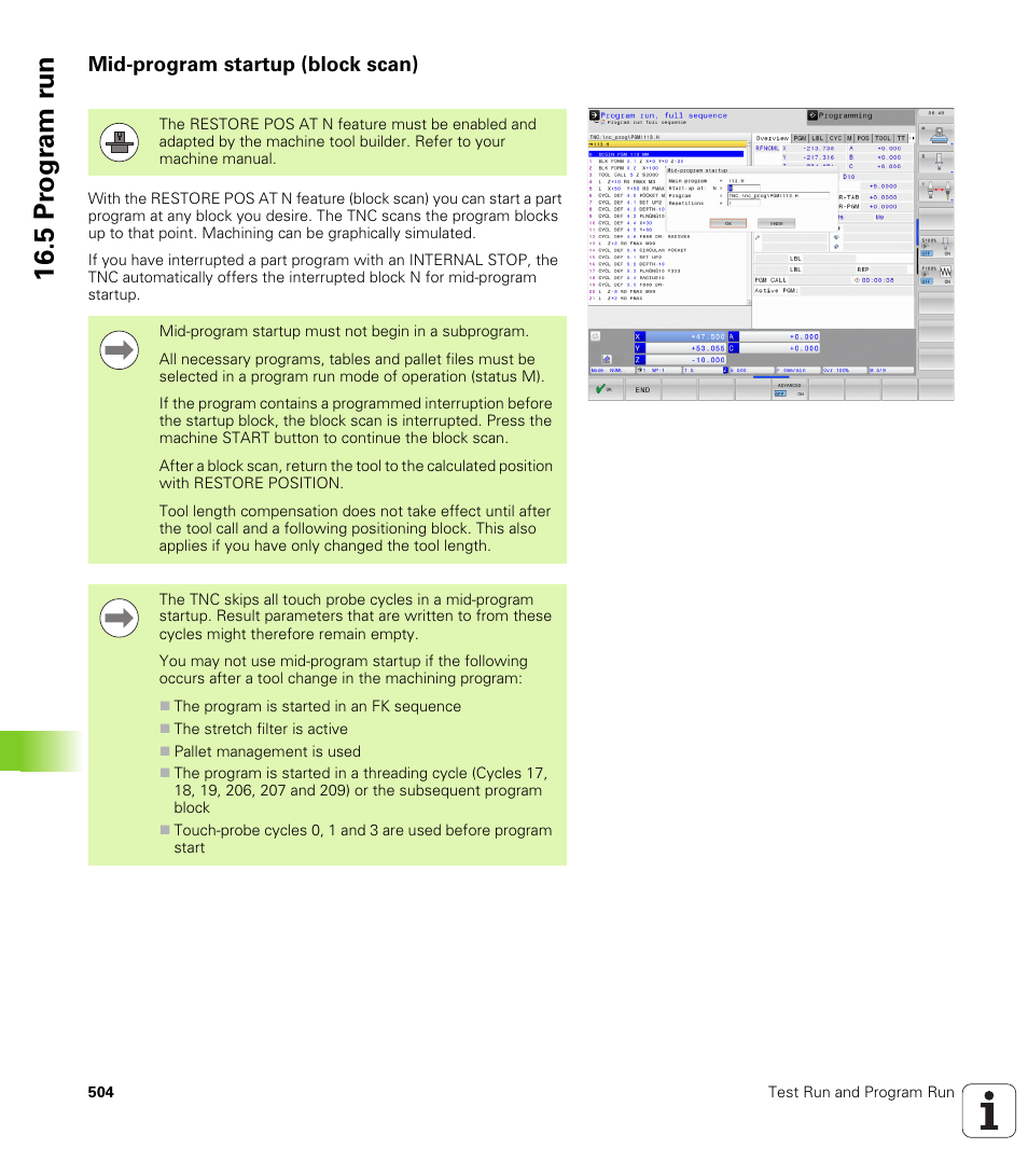 Mid-program startup (block scan), 5 pr ogr am r u n | HEIDENHAIN TNC 640 (34059x-01) User Manual | Page 504 / 589