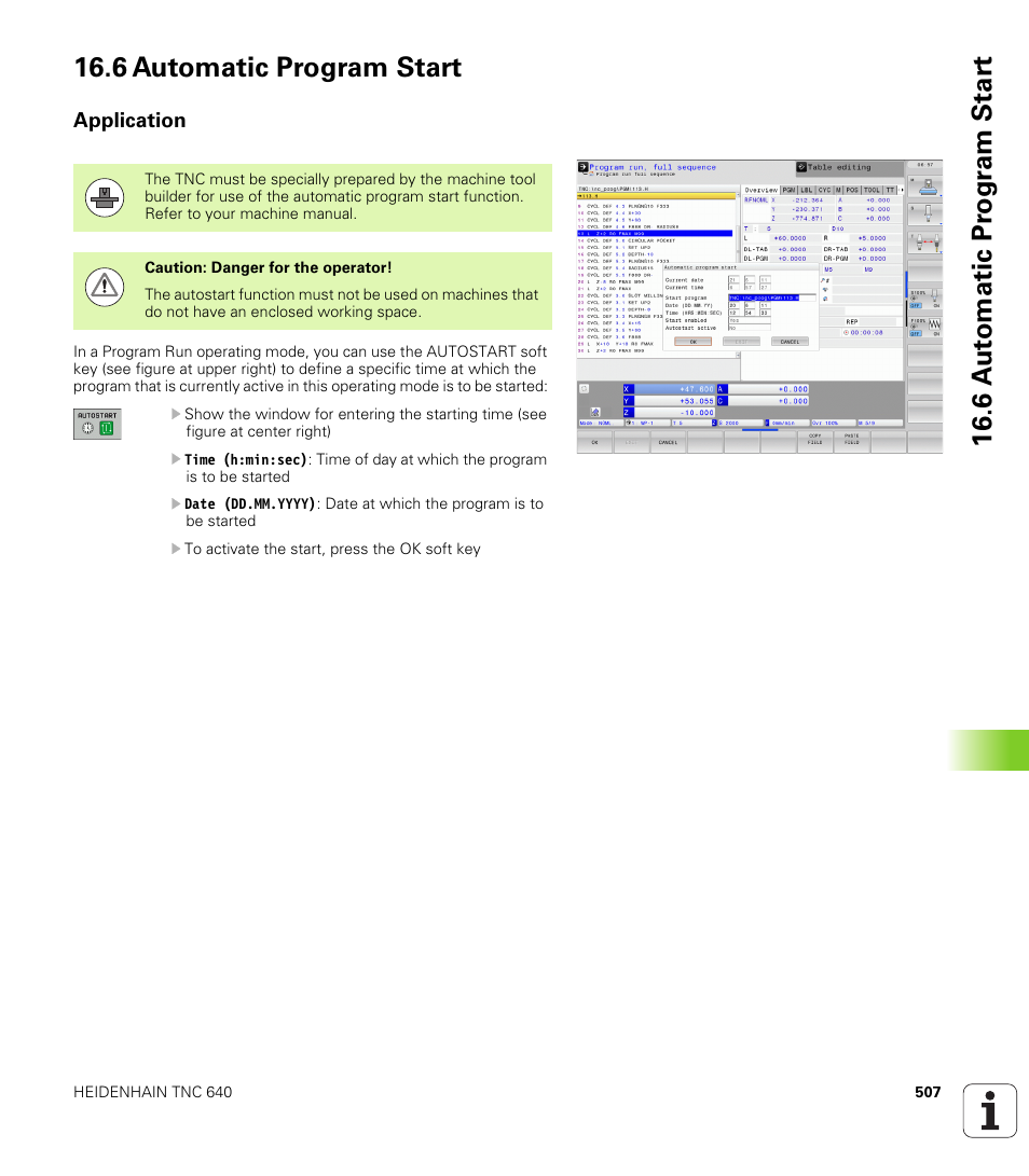 6 automatic program start, Application | HEIDENHAIN TNC 640 (34059x-01) User Manual | Page 507 / 589