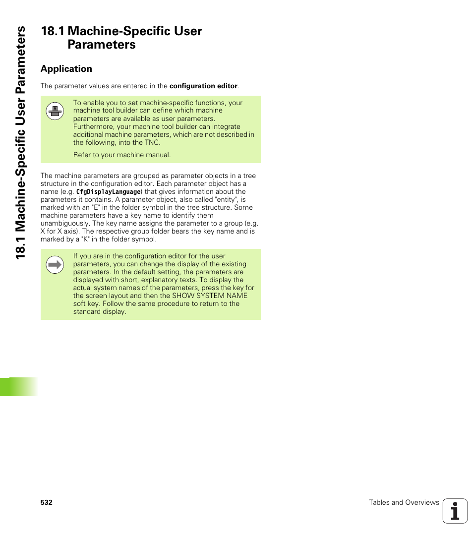 1 machine-specific user parameters, Application | HEIDENHAIN TNC 640 (34059x-01) User Manual | Page 532 / 589