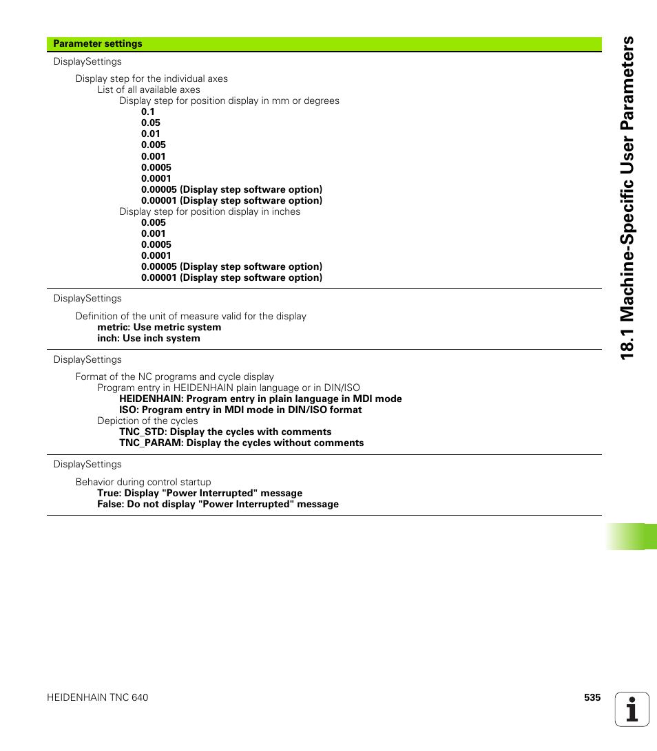 18 .1 mac h ine-specific user p a ra met e rs | HEIDENHAIN TNC 640 (34059x-01) User Manual | Page 535 / 589