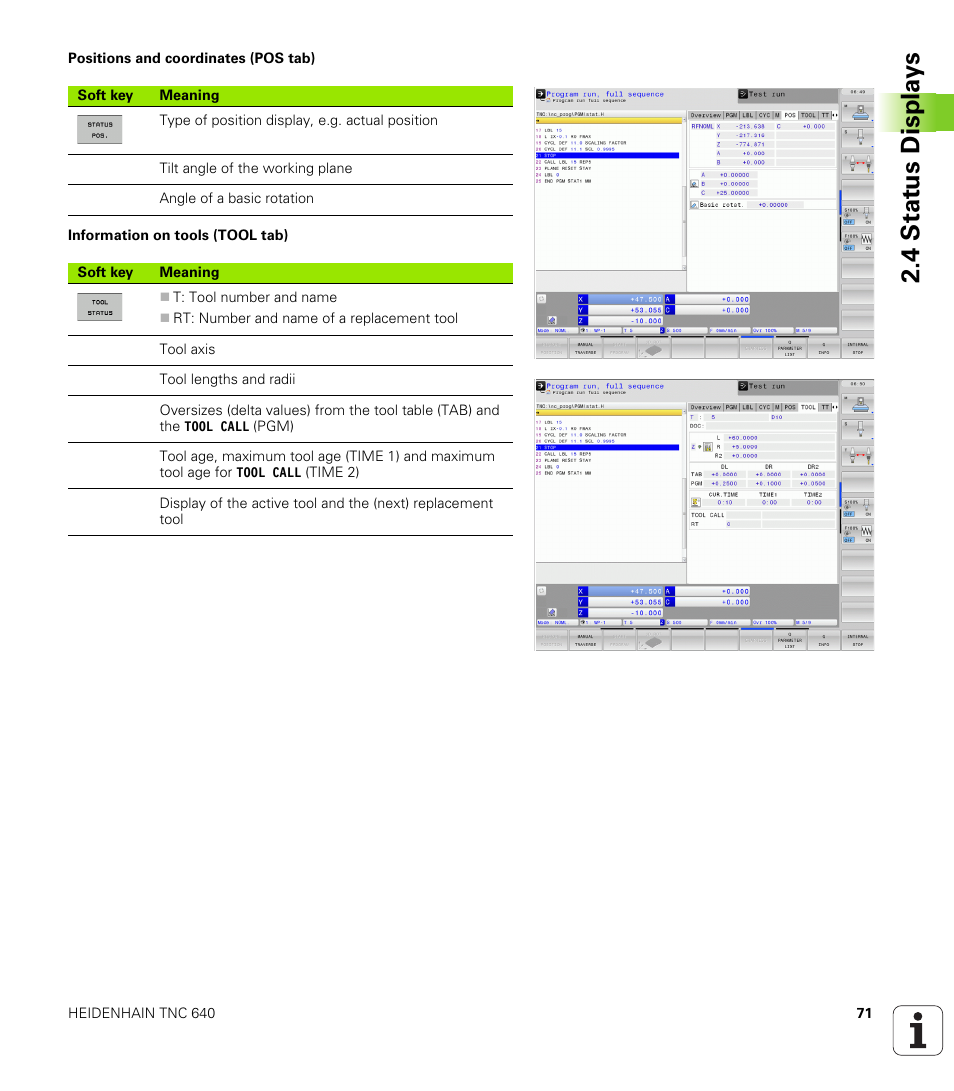 4 stat us displa ys | HEIDENHAIN TNC 640 (34059x-01) User Manual | Page 71 / 589