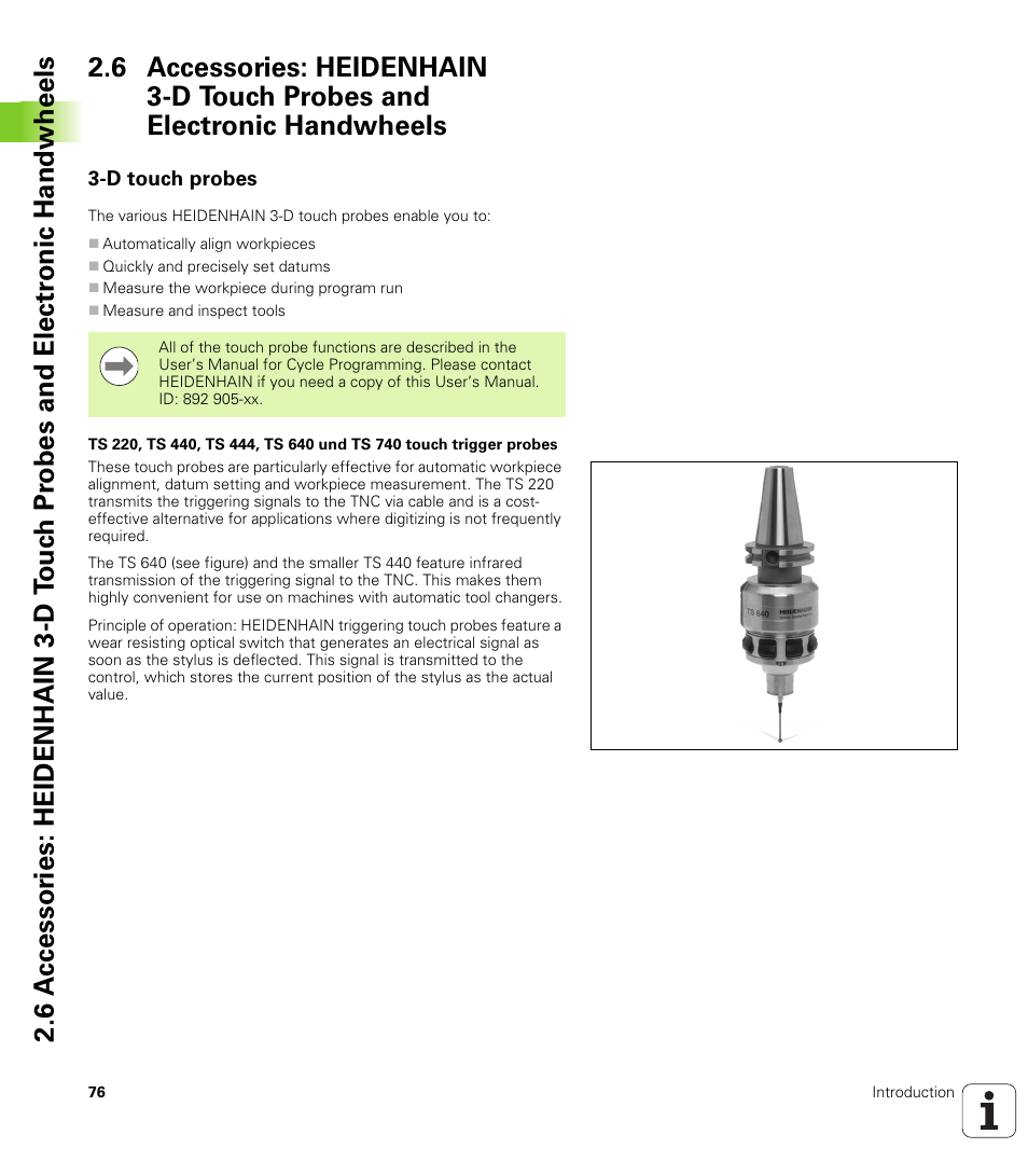 D touch probes | HEIDENHAIN TNC 640 (34059x-01) User Manual | Page 76 / 589