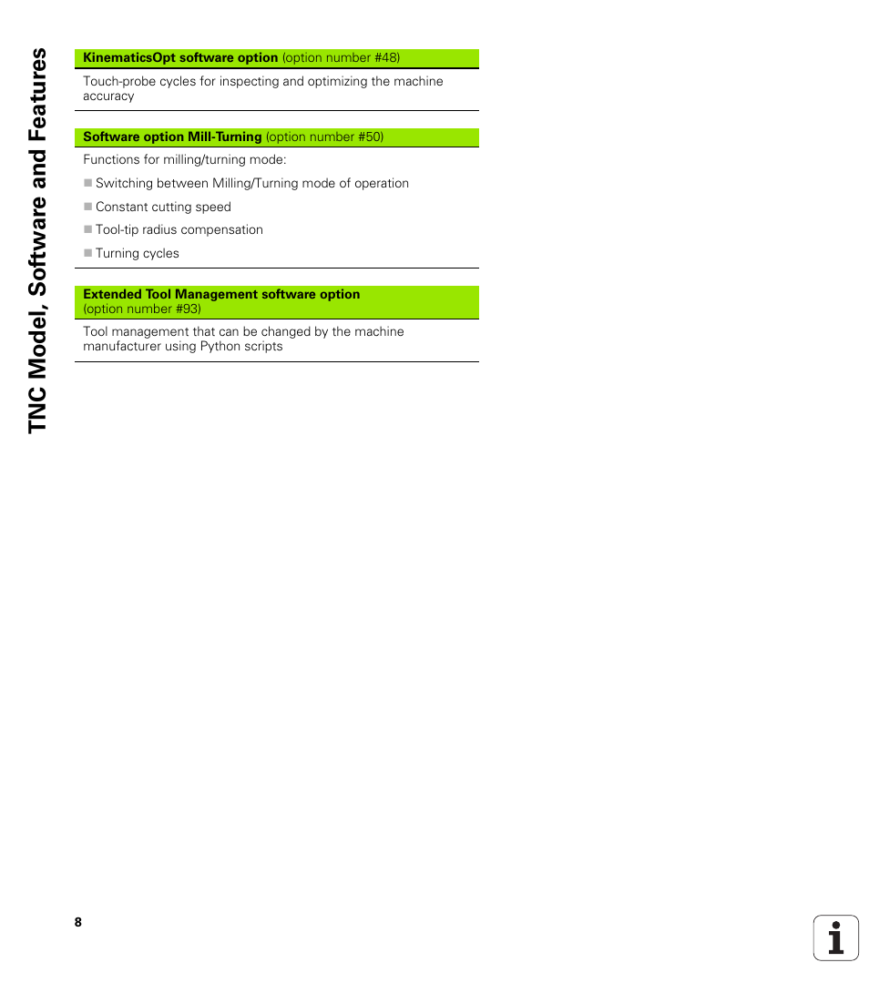 Tnc model, sof tw a re and f eat ur es | HEIDENHAIN TNC 640 (34059x-01) User Manual | Page 8 / 589
