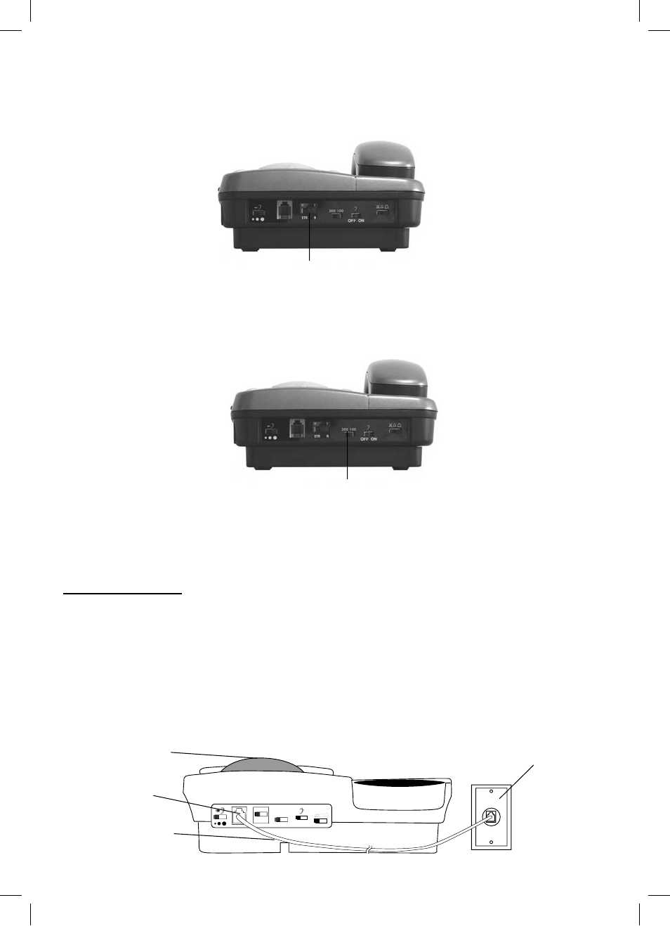 Setting the dialing mode, International pulse speed switch, Phone mounting installations | The 100 ms is used in the uk | ClearSounds CSC40 User Manual | Page 7 / 54