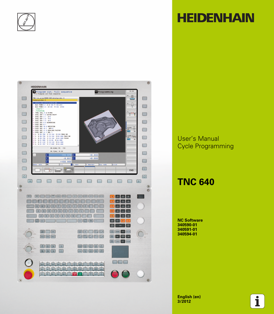 HEIDENHAIN TNC 640 (34059x-01) Cycle programming User Manual | 549 pages