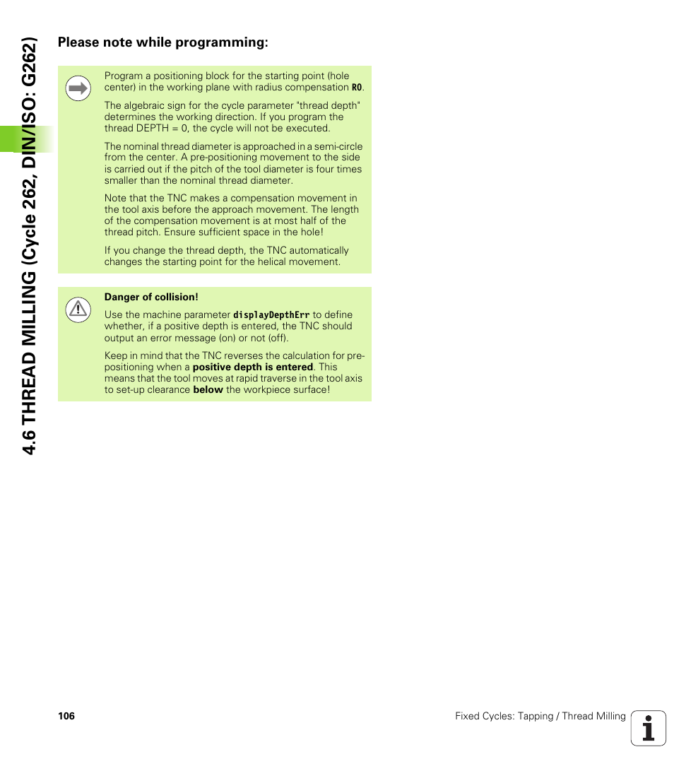 Please note while programming | HEIDENHAIN TNC 640 (34059x-01) Cycle programming User Manual | Page 106 / 549