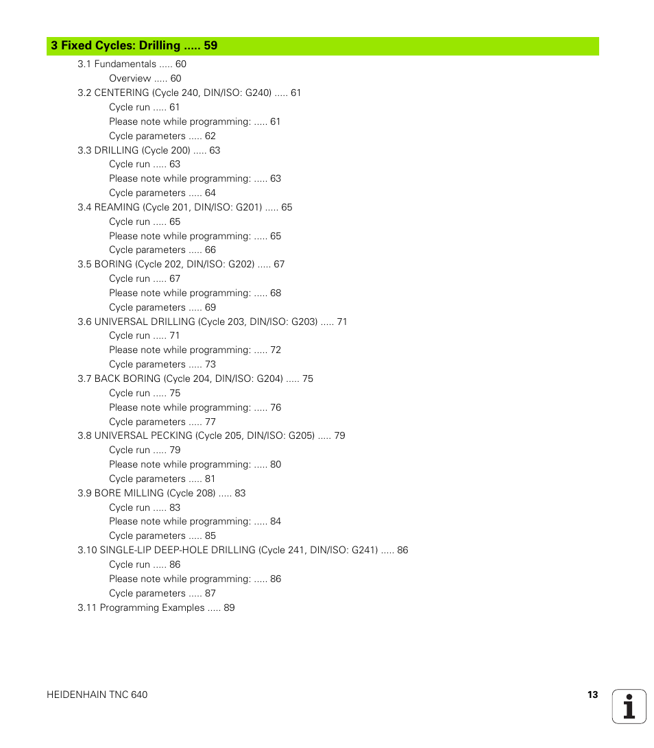 HEIDENHAIN TNC 640 (34059x-01) Cycle programming User Manual | Page 13 / 549