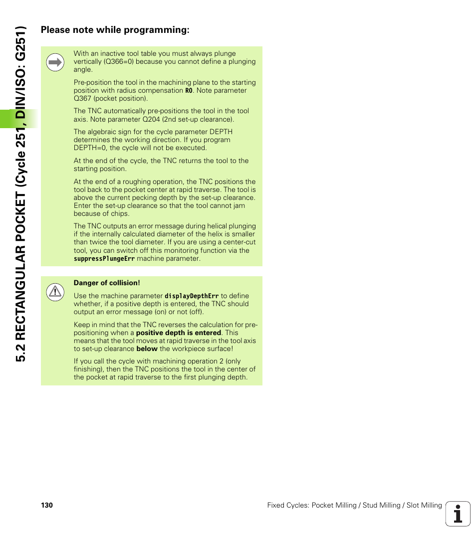 Please note while programming | HEIDENHAIN TNC 640 (34059x-01) Cycle programming User Manual | Page 130 / 549