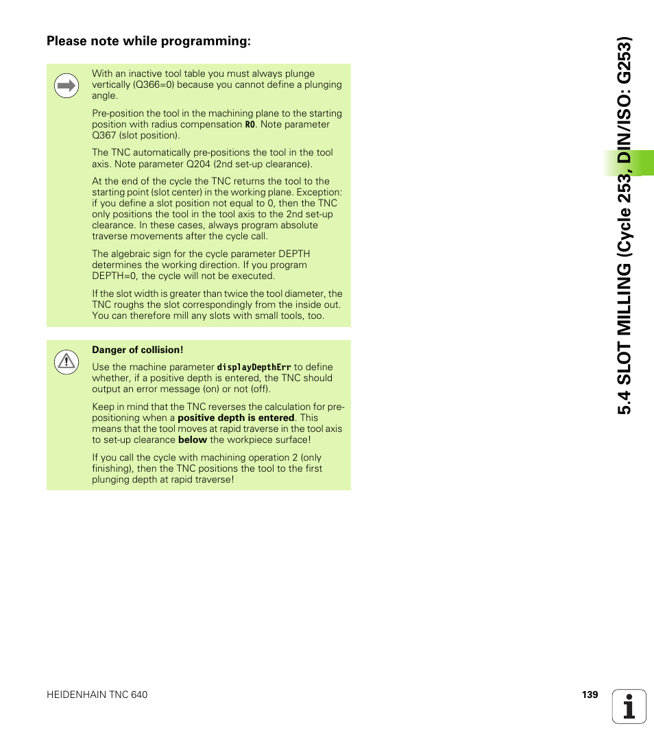 Please note while programming | HEIDENHAIN TNC 640 (34059x-01) Cycle programming User Manual | Page 139 / 549