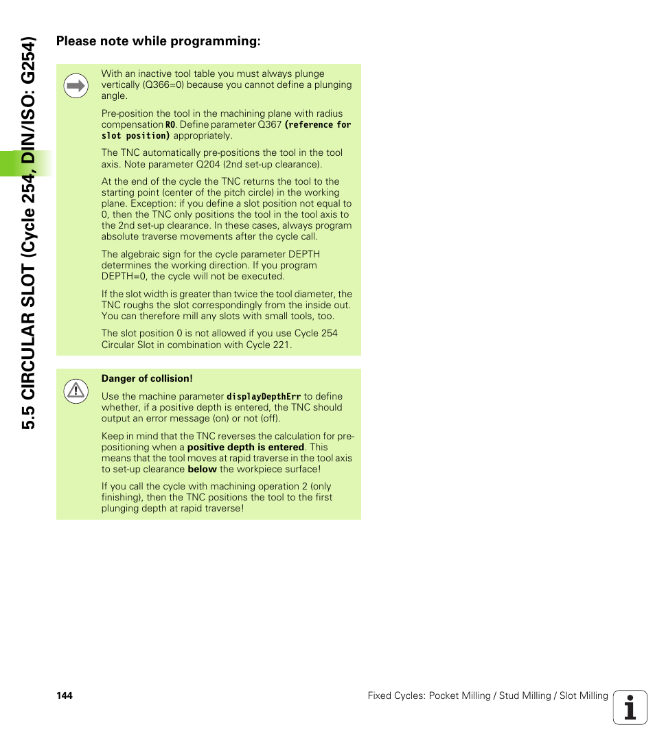 Please note while programming | HEIDENHAIN TNC 640 (34059x-01) Cycle programming User Manual | Page 144 / 549